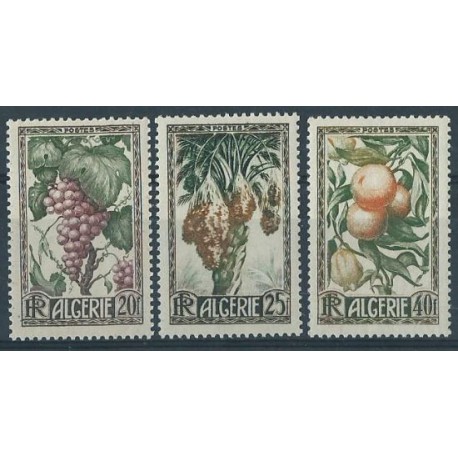Algieria - Nr 290 - 92 1950r - Owoce