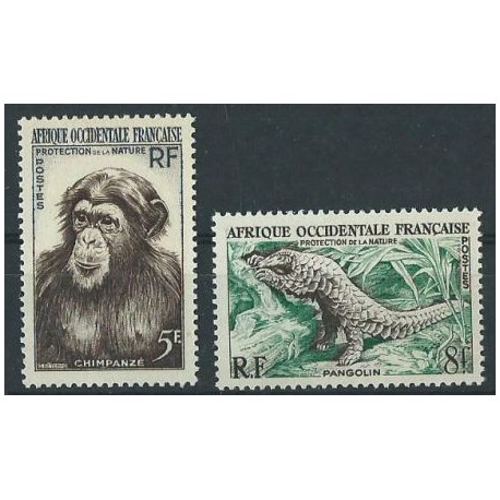 Francuska Afryka Zachodnia - Nr 071 - 72 1955r - Ssaki - Kol.