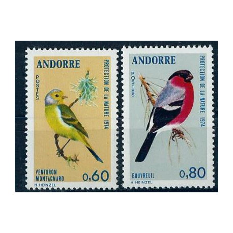 Andora Fr. - Nr 261 - 62 1974r - Ptaki