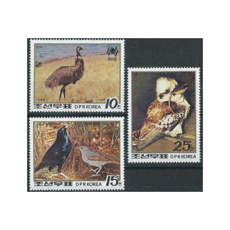 Korea N. - Nr 2940 - 42 1988r - Ptaki