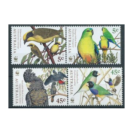Australia - Nr 1744 - 47 1998r - WWF -  Ptaki