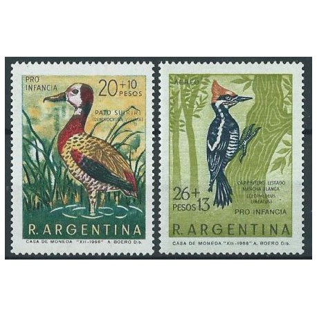 Argentyna - Nr 1034 - 35 1969r - Ptaki