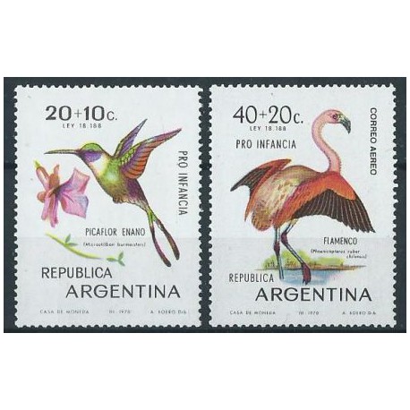 Argentyna - Nr 1055 - 56 1970r - Ptaki
