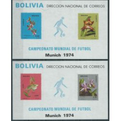 Boliwia - Bl 38 - 39 1974r - Kwiaty -  Sport