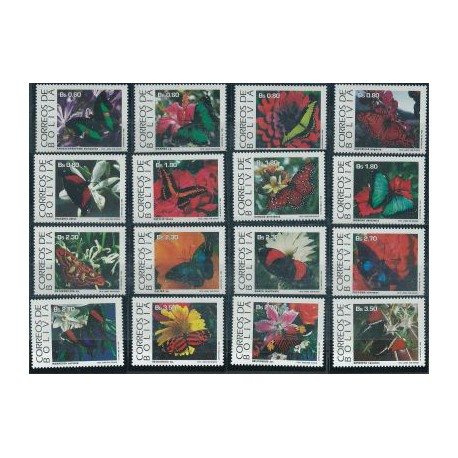Boliwia - Nr 1193 - 08 1993r - Motyle - Kwiaty
