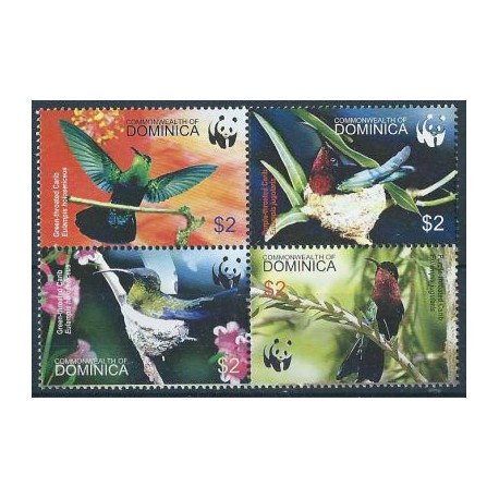 Dominika - Nr 3635 - 38  2005r - WWF -  Ptaki