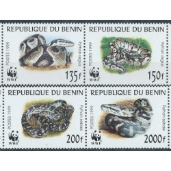 Benin - Nr 1159  - 62 Pasek 1999r - WWF - Gady