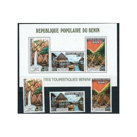 Benin - Nr 112 - 14 Bl 3 1977r - Krajobrazy - Wodospad