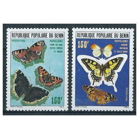 Benin - Nr 446 - 47 1986r - Motyle