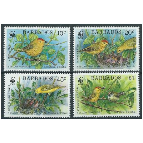 Barbados - Nr 770 - 73 1991r - WWF - Ptaki