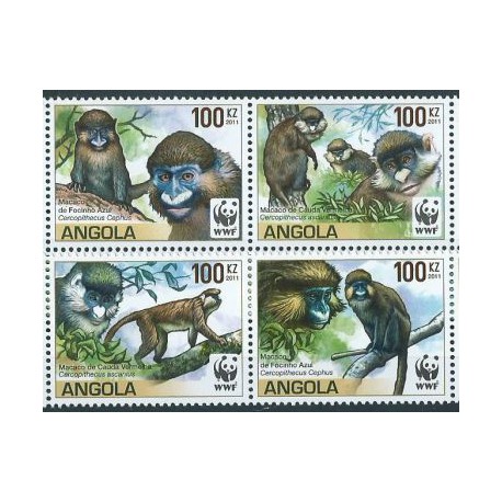 Angola - Nr 1858 - 61 2011r - WWF - Ssaki