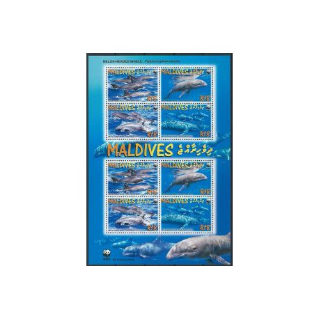 Malediwy - Nr 4768 - 71 Klb 2009r - WWF -  Ssaki morskie