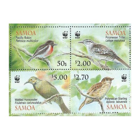 Samoa - Nr 1067 - 70 Pasek 2009r - WWF - Ptaki