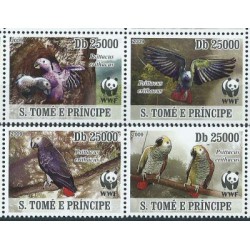 St. Tome - Nr 3777 - 80 Pasek 2009r - WWF -  Ptaki