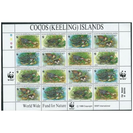 Wyspy Kokosowe - Nr 267 - 70 Klb 1992r - WWF - Ptaki
