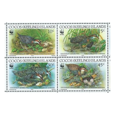 Wyspy Kokosowe - Nr 267 - 70 1992r - WWF - Ptaki