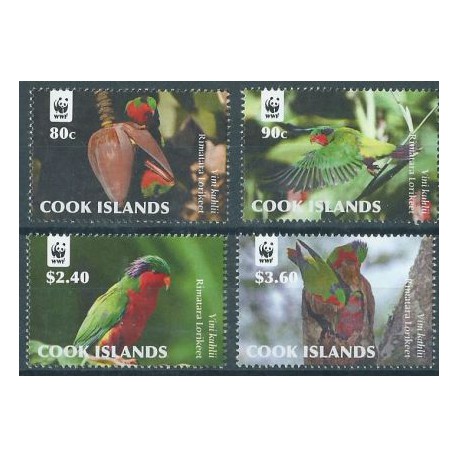 Wyspy Cooka - Nr 1679 - 82 2010r - WWF  - Ptaki