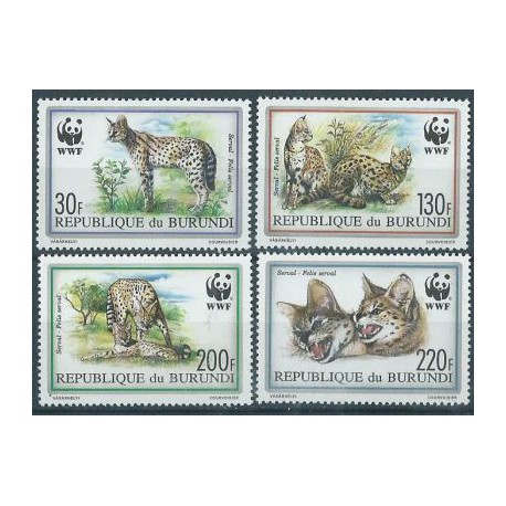 Burundi - Nr 1758 - 61 1992r - WWF - Ssaki