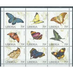 Liberia - Nr 1660 - 68 Klb 1996r - Motyle