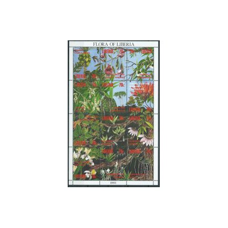 Liberia - Nr 1552 - 63 Klb 1993r - Kwiaty