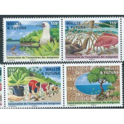 Wallis & Futuna - Nr 1176 - 79 Pasek 2018r - Ptak - Ryba