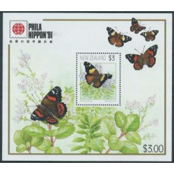 Nowa Zelandia - Bl 31 1991r - Motyle