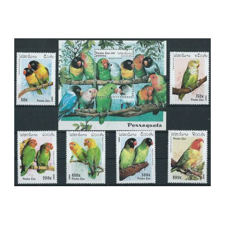 Laos - Nr 1564 - 69 Bl 160 1997r - Ptaki