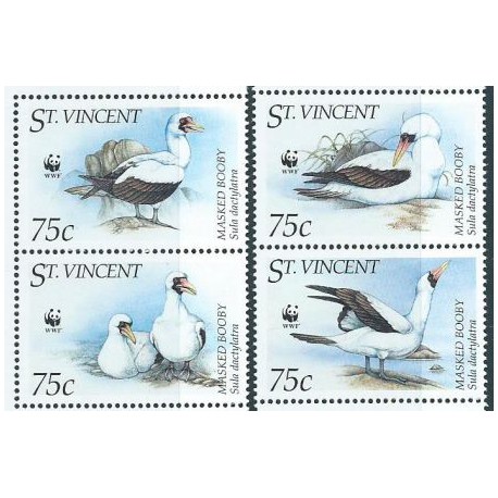 St. Vincent - Nr 3073 - 76 1995r - WWF - Ptaki