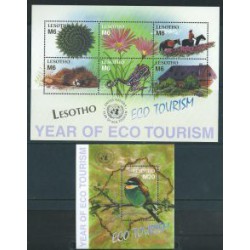Lesotho - Nr 1815 - 20 Bl 183 2002r - Ptaki - Ssaki