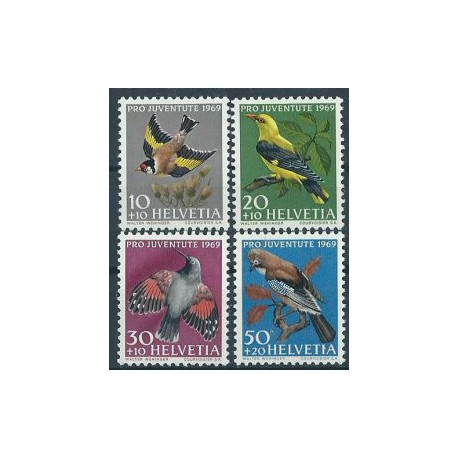 Szwajcaria - Nr 914 - 17 1969r - Ptaki