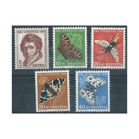 Szwajcaria - Nr 618 - 22 1955r - Motyle