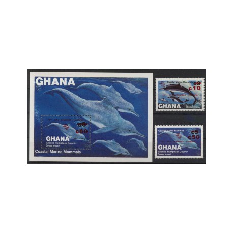 Ghana - Nr 1039 - 40 Bl 107 1984r - Ssaki morskie