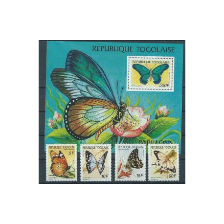 Togo - Nr 2162 - 65 Bl 356 1990r - Motyle
