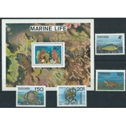 Tanzania - Nr 337 - 40 Bl 60 1986r - Ryby -  Fauna morskaa