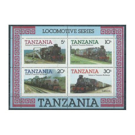 Tanzania - Bl 44 1985r - Koleje
