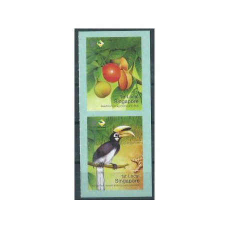 Singapur - Nr 1387 - 88 2004r - Owoce -  Ptaki