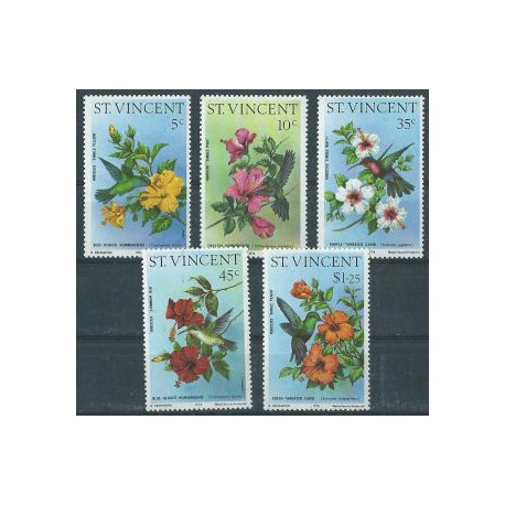 St. Vincent - Nr 441 - 45 1976r - Ptaki - Kwiaty