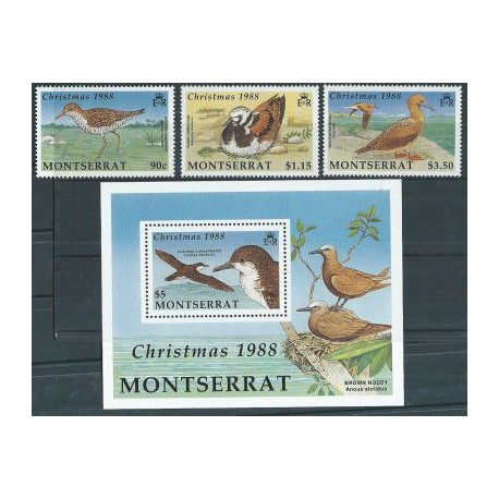 Montserrat - Nr 731 - 33 Bl 50 1988r - Ptaki