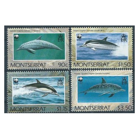 Montserrat - Nr 786 - 89 1990r - WWF -  Ssaki morskie