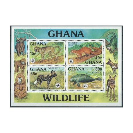 Ghana - Bl 71 1977r - WWF -  Ssaki