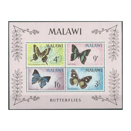 Malawi - Bl 5 1966r - Motyle