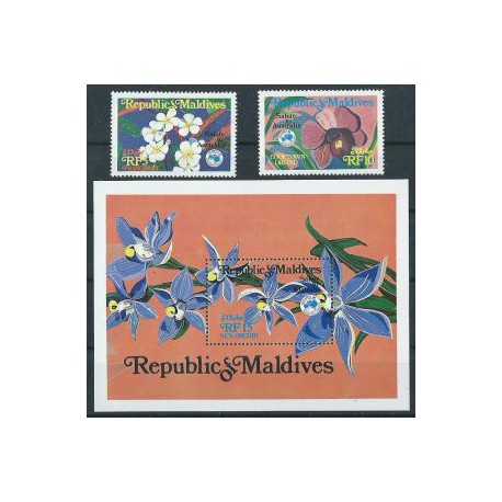 Malediwy - Nr 1063 - 64 Bl 99 1984r - Kwiaty