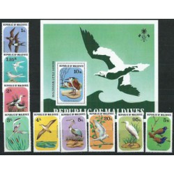 Malediwy - Nr 711 - 19 Bl 46 1977r - Ptaki