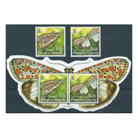 Pitcairn - Nr 729 - 30 Bl 47 2005r - Motyle