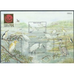Laos - Bl 185 A 2001r - Ptaki