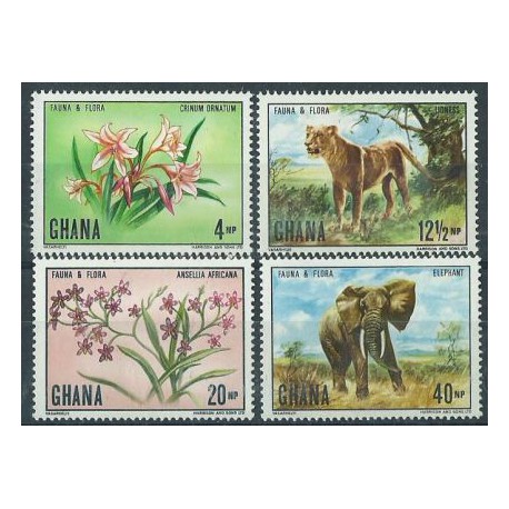 Ghana - Nr 413 - 16 1970r - Kwiaty -  Ssaki