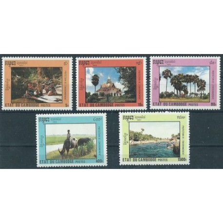 Kambodża - Nr 1306 - 10 1992r - Drzewa -  Krajobrazy