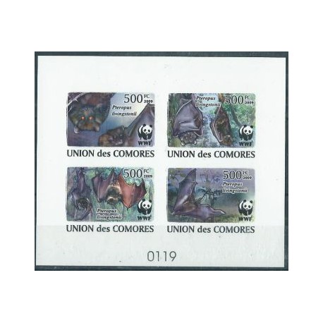 Komory - Nr 2212 - 15 Bl Lux 2009r - WWF -  Ssaki