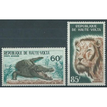 Górna Volta - Nr 170 - 71 1965r - Lew - Krokodyl
