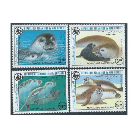 Mauretania - Nr 871 - 74 1986r - WWF  - Ssaki morskie